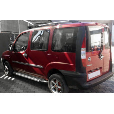 Боковые Подножки Allmond Grey (2 шт., Алюминий) Стандартная база для Fiat Doblo I 2005-2010 гг