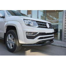 Передняя двойная защита Vegas 2016-2021 (черный) для Volkswagen Amarok
