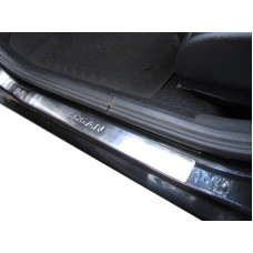 Накладки на пороги OmsaLine (4 шт., нержавейка) для Dacia Logan I 2005-2008 гг