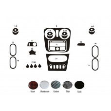 Накладки на панель (Meric, Туреччина) Карбон для Renault Logan II 2013-2022 рр