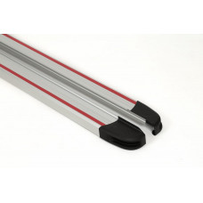 Боковые Подножки Maya Красно-Серые (2 шт., Алюминий) для Nissan Qashqai 2007-2010 гг