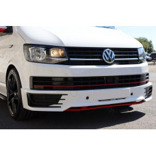 Накладка на передний бампер Sportline 2015-2018 (под покраску) для Volkswagen T6