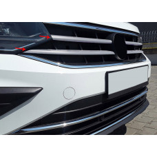 Накладки на решетку 2020-2025 (4 шт., нержавейка) OmsaLine - Итальянская Нержавейка для Volkswagen Tiguan