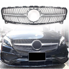 Передняя решетка Diamond Silver (2015-2018) для Mercedes A-сlass W176