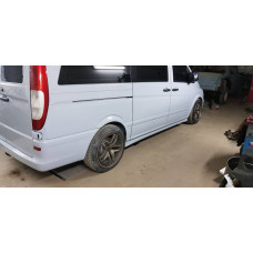 Боковые Пороги Exclusive (2 шт, грунтованные) Экстра Длинная База для Mercedes Vito W639 2004-2014 гг