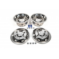 Колпаки из нержавейки Exclusive V1 (2-составные, 4 шт) для Mercedes Sprinter W907/W910 2018- гг