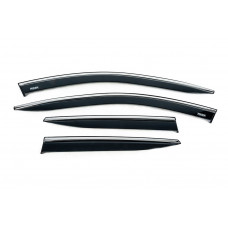 Ветровики с хромированным молдингом (4 шт, Niken) для Hyundai Kona 2023- гг