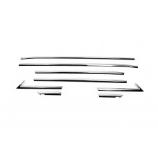 Нижние молдинги стекол нержавейка (8 шт.) OmsaLine - Итальянская Нержавейка для Opel Crossland X 2017-2024 гг