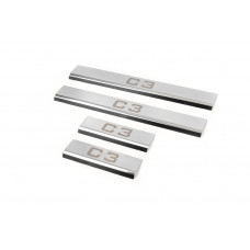 Накладки на пороги (4 шт., Carmos) для Citroen C-3 2009-2016 гг