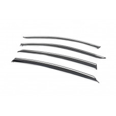 Ветровики с хромированным молдингом HB (4 шт, Niken) для Opel Astra K 2016-2021 гг