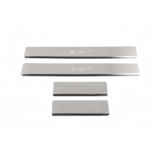 Накладки на пороги Natanko (нержавейка) Стандарт - лента Lohmann, 0,5 мм для Suzuki Swift 2010-2017 гг