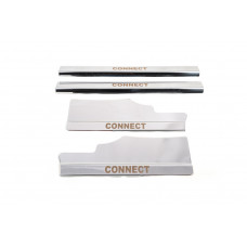 Накладки на внутренние пороги из нержавейки Carmos (4 шт) для Ford Connect 2014-2021 гг