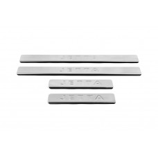 Накладки на пороги OmsaLine (4 шт, нержавейка) для Volkswagen Jetta 2011-2018 гг