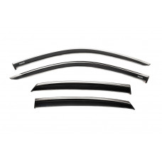 Ветровики с хромированным молдингом (4 шт, Niken) для Honda Civic Sedan 2021- гг