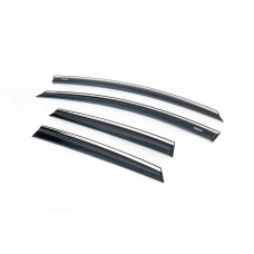 Ветровики с хромированной полосой HB/SD (4 шт, Niken) для Opel Astra J 2009-2015 гг
