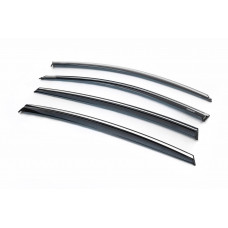 Ветровики с хромированным молдингом SD (4 шт., Niken) для Opel Insignia 2017-2022 гг