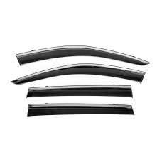 Ветровики с хромированным молдингом Niken Luxury (4 шт) для Jeep Cherokee KL 2013- гг