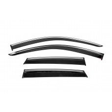 Ветровики с хромированным молдингом Niken Luxury (4 шт) для Ауди Q3 2019- гг