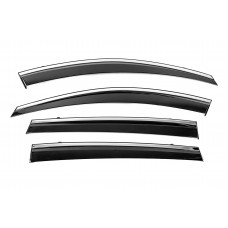 Ветровики с хромированным молдингом Niken Luxury (4 шт) для Toyota Rav 4 2013-2018 гг