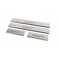 Накладки на пороги (4 шт, нержавейка) для Suzuki Swift 2010-2017 гг