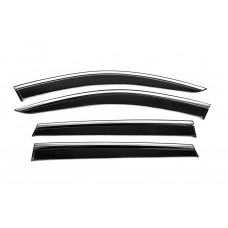 Ветровики с хромированным молдингом Niken Luxury (4 шт) для Ауди Q7 2015- гг