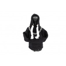 Чехол на КПП в стиле худи (Черный, белый шнурок)