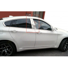 Накладки на дверные стойки из нержавеющей стали для BMW X6 E-71 2008-2014 гг
