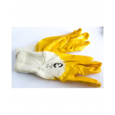 Перчатка нитрил (х/б+латекс оранжевая) 9 размер