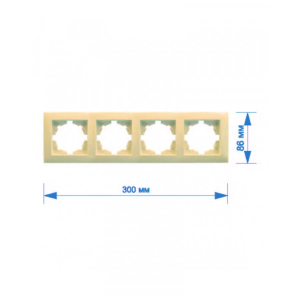 Рамка RIGHT HAUSEN VELENA 4-я горизонтальная кремовая