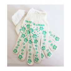 Перчатки х/б Цветочек зеленая