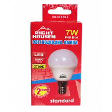 Лампа RIGHT HAUSEN LED Standard ШАР 7W E14 2700K G45 HN-155031