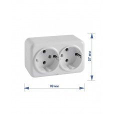 Розетка RIGHT HAUSEN ASTRA NV ТЕРМОПЛАСТ 2-я наружная с/з белая