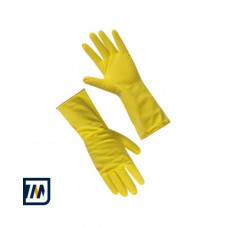 Перчатки хозяйственные латексные желтые S
