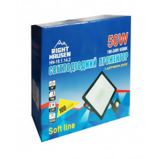 Прожектор RIGHT HAUSEN SOFT LED 50W 6500K IP65 чорний з датчиком руху HN-191142