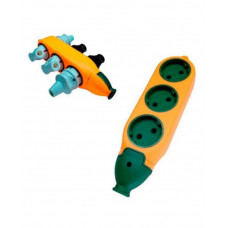 Колодка двухсторонняя 3 гнезда+3 гнезда б/з латунь (6000W) строительная