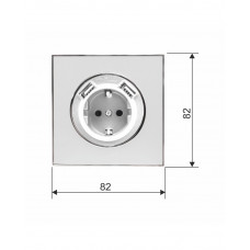 Розетка 1-я с USB и заземлением белая Laura Right Hausen