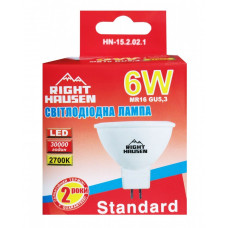 Лампа RIGHT HAUSEN LED Standard MR16 6W GU5.3 2700K HN-152021