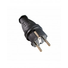 Вилка RIGHT HAUSEN Waterproof пряма з/з чорна IP44 HN-021062N