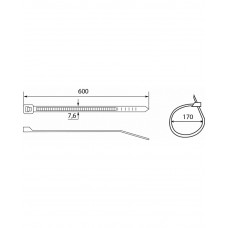 Хомуты кабельные 600х8 мм черный АСКО