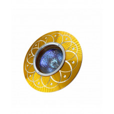 Светильник встраиваемый MR16 RIGHT HAUSEN серебряный рисунок золото HN-276048