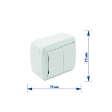 Выключатель RIGHT HAUSEN BERTA 2-й наружный белый IP54 HN-013021