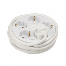 Удлинитель круглый 5 гнезд 5 м с/з белый серии Ornat АСКО