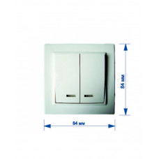 Выключатель RIGHT HAUSEN KIRA 2-й внутренний с подсветкой белый HN-016051