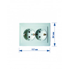 Розетка RIGHT HAUSEN KIRA 2-я внутренняя с/з белая керамика