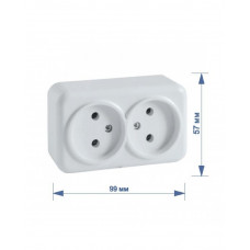 Розетка RIGHT HAUSEN ASTRA NV КЕРАМИКА 2-я наружная белая
