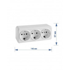 Розетка RIGHT HAUSEN ASTRA NV ТЕРМОПЛАСТ 3-я наружная с/з белая