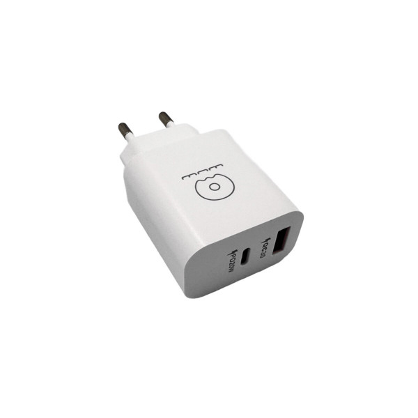 Мережевий зарядний пристрій WUW-C172 20W PD USB-C + USB QC3.0 18W white