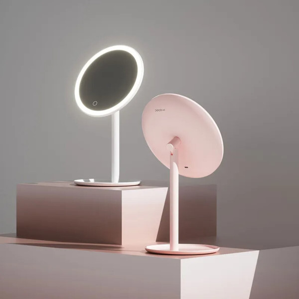 Дзеркало для макіяжу Xiaomi DOCO LED Beauty Sunlight Small Mirror Standard Edition Simple White