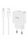 Мережевий зарядний пристрій з кабелем HOCO C106A Leisure single port charger set(Type-C) White