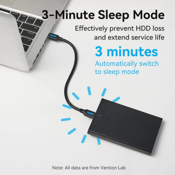 Зовнішня кишеня для накопичувача Vention 2.5 Inch SATA Hard Drive Enclosure (USB 3.0 Micro-B) Black (KPAB0)